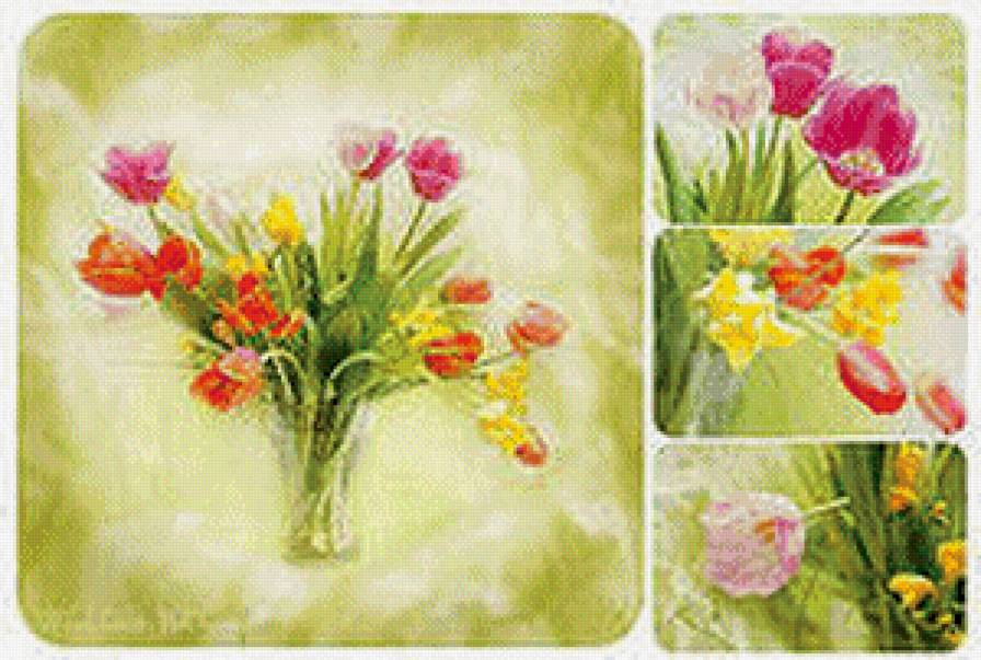 №556780 - букет, цветы, триптих - предпросмотр