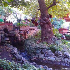 Схема вышивки «дворик с деревом болгария»