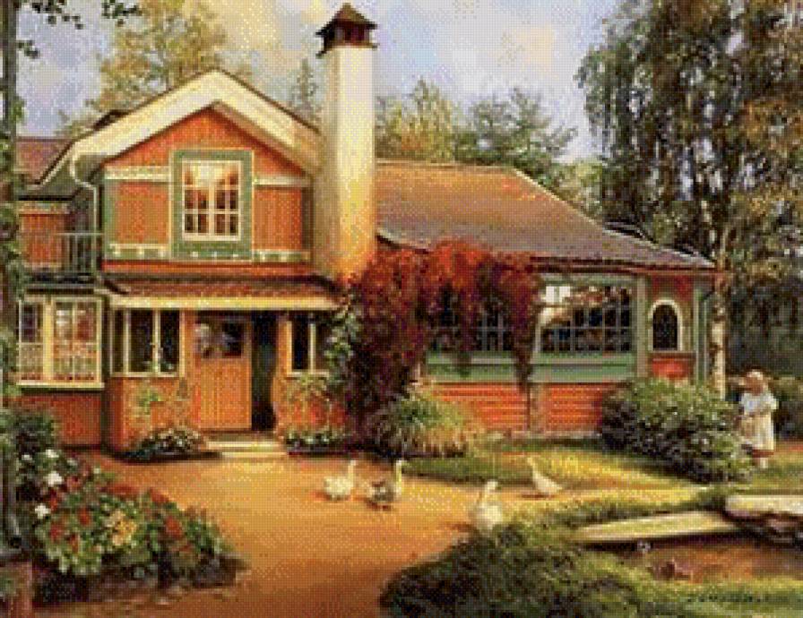 №556913 - архитектура, пейзаж, дома, деревня - предпросмотр