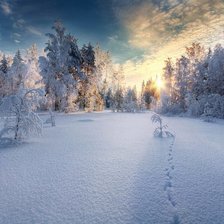 Схема вышивки «Зимний закат»