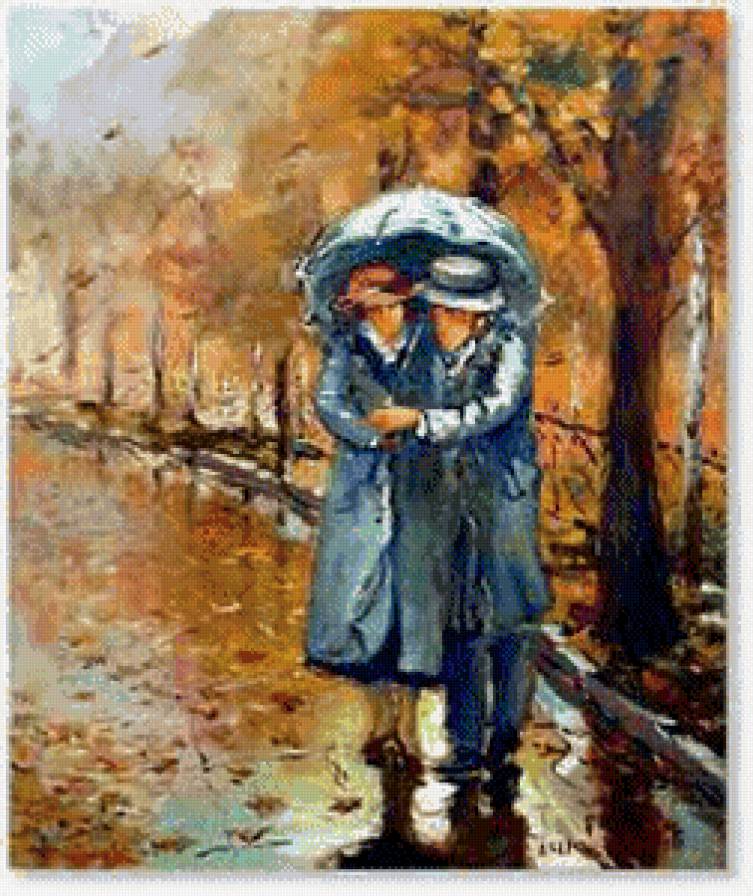 №556976 - любовь, женщина, люди, вечер, мужчина, дождь, природа - предпросмотр