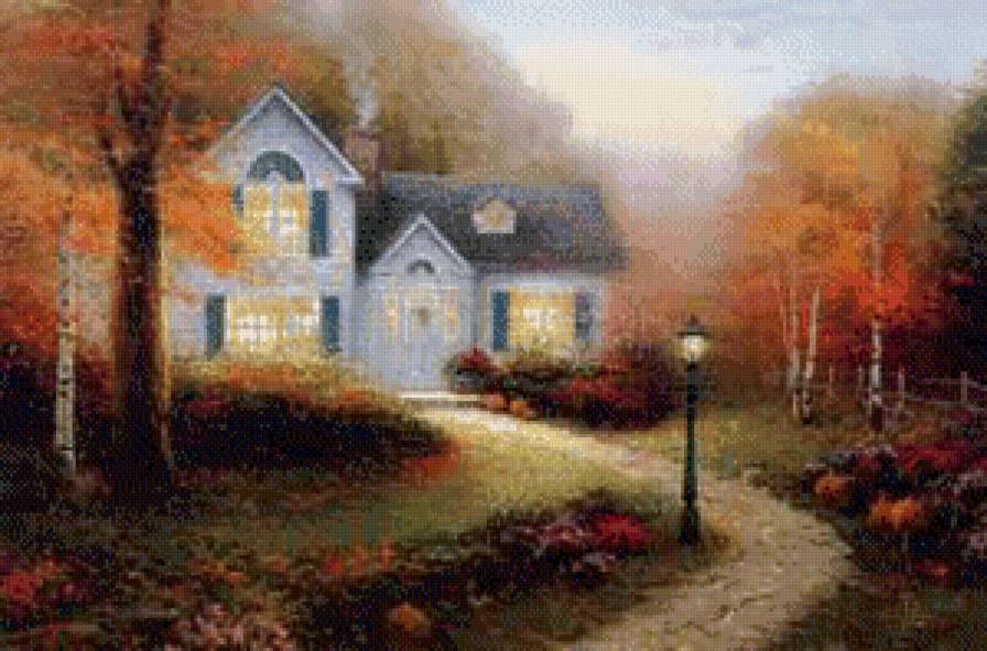 №556986 - деревня, вечер, дома, пейзаж, архитектура - предпросмотр