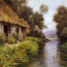 Схема вышивки «Домик у реки»