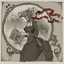 Схема вышивки «Девушка с книжкой»