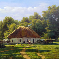 Схема вышивки «Украинская деревня»