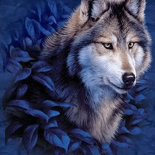 Схема вышивки «волк»