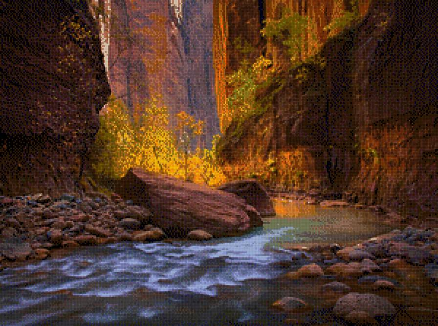 Горная река - река, горы, пейзаж, природа - предпросмотр