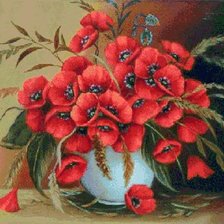 Схема вышивки «букет с маками»