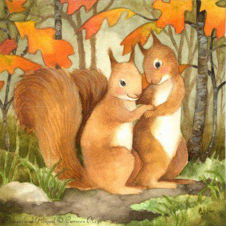 осенний вальс - животные - оригинал