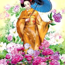 Схема вышивки «Гейша»