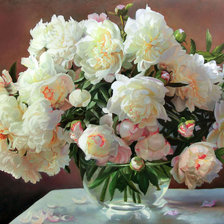 Схема вышивки «biale piwonie»