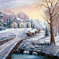 Схема вышивки «Зимний пейзаж»