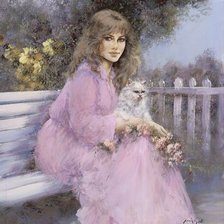 Девушка с котенком