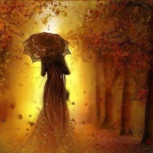 Схема вышивки «Осенняя девушка»