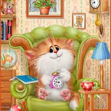 Схема вышивки «котик»