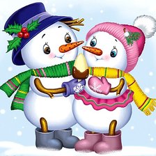 Схема вышивки «Забавные снеговички»