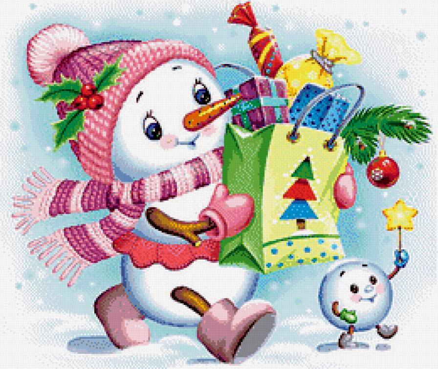 Забавный снеговичок - снеговики - предпросмотр