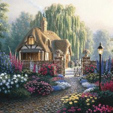 Схема вышивки «домик лето 3»