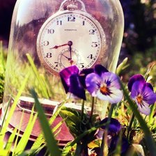 Схема вышивки «Часы и лето»