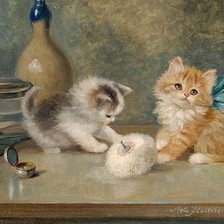 Схема вышивки «Котята»