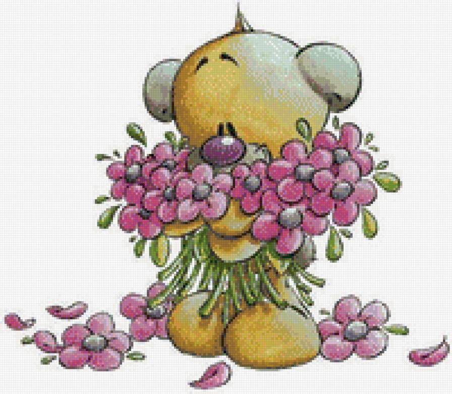 букетик - мишка - предпросмотр