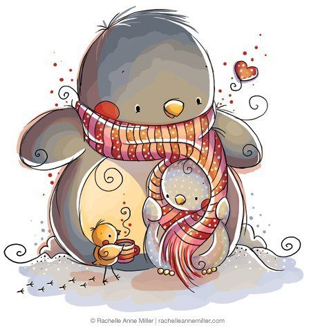 любовь мамы - зима, животные - оригинал