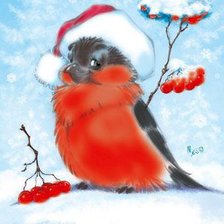 Схема вышивки «снегирь»