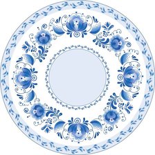 Схема вышивки «Подушка-гжель»