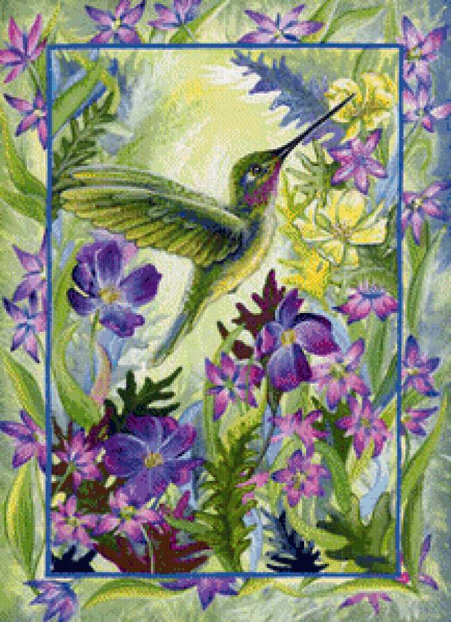 В цветах - птицы. цветы - предпросмотр