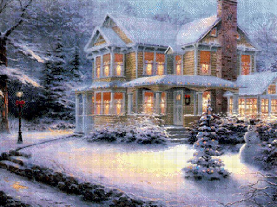 зимний домик 1 - сугроб, зима, домик, дом, снег, рождество - предпросмотр