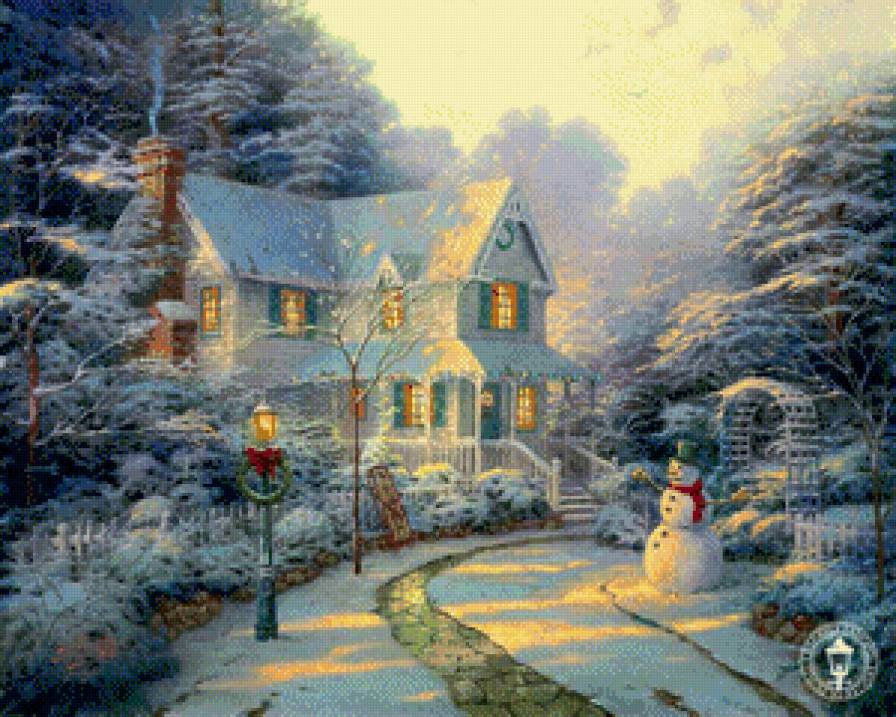 зимний домик 3 - зима, снег, рождество, домик, дом, сугроб - предпросмотр