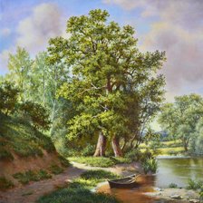 Схема вышивки «михаил сатаров 10 летний пейзаж у реки»