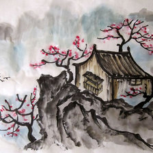 Схема вышивки «Китайский пейзаж.Акварель»