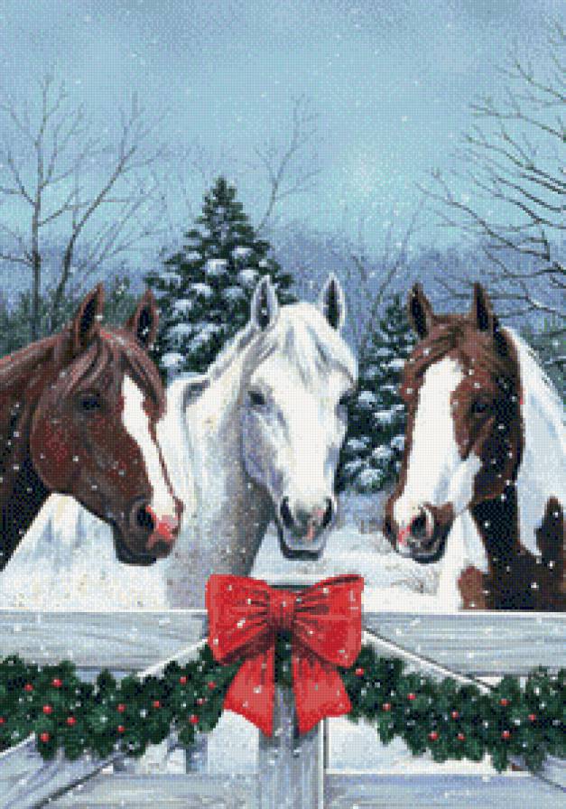 лошадиное трио - лошади - предпросмотр