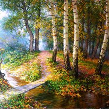 Схема вышивки «лесной ручей»