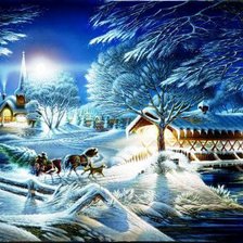 Схема вышивки «рождественский вечер»