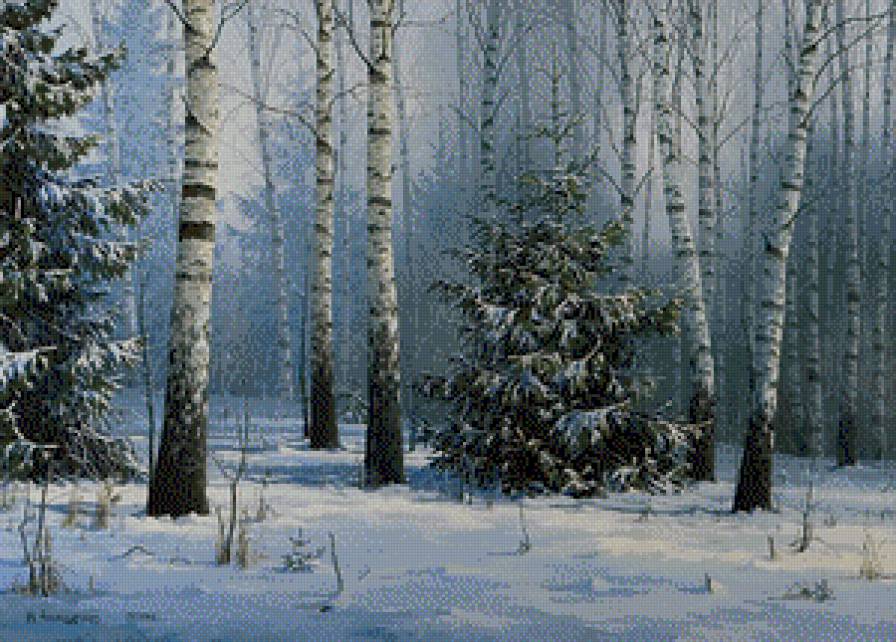 Березы зимой - зима, березы - предпросмотр