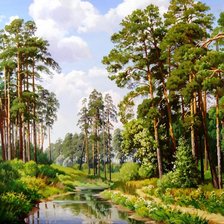 Схема вышивки «лесной ручей»