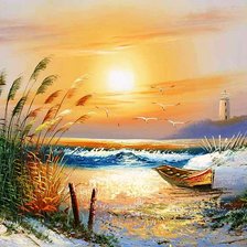 Схема вышивки «морское побережье»