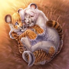 Схема вышивки «тигрята»