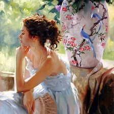 Девушка с веером