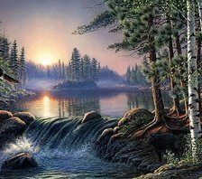 Полёт орла над рекой