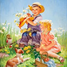 Схема вышивки «дети»