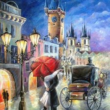 Схема вышивки «Поцелуй под дождем»