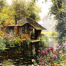 Схема вышивки «домик у воды»