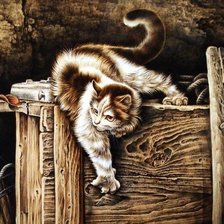 Схема вышивки «кошка»