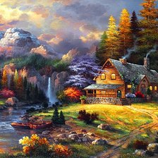 Схема вышивки «Красивый пейзаж»