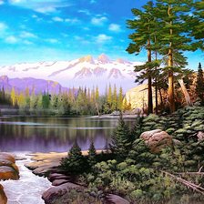 горное озеро