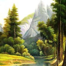 Схема вышивки «горный пейзаж»