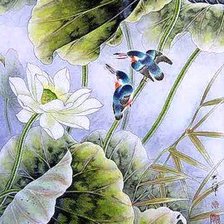 Схема вышивки «пано лотосы»